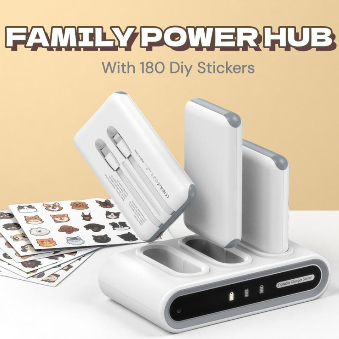 Family Power Hub with 180 DIY Stickers