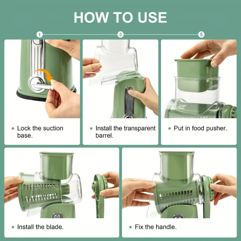 Rotary Cheese Grater with Handle